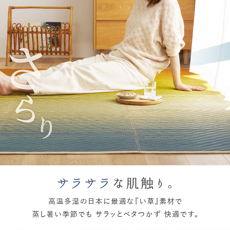 い草ラグ 夏用ラグ 夏 ラグ 涼しい グラデーション 彩風 いろかぜ 【裏