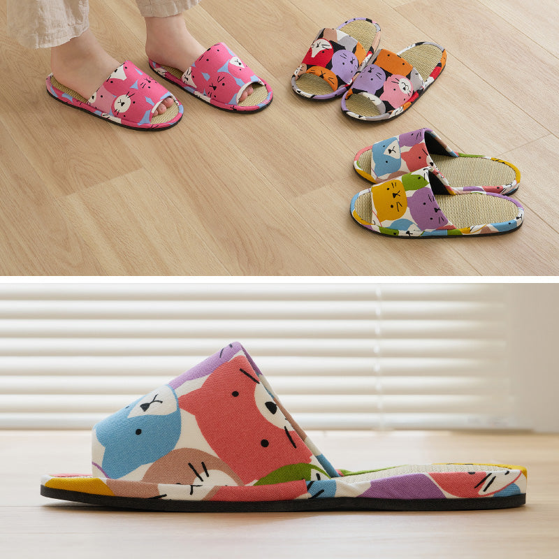 【新商品】[M/L/LLサイズ] 日本製 い草スリッパ ハピネコ