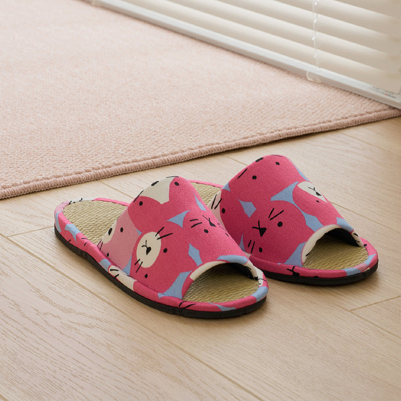 【新商品】[M/L/LLサイズ] 日本製 い草スリッパ ハピネコ