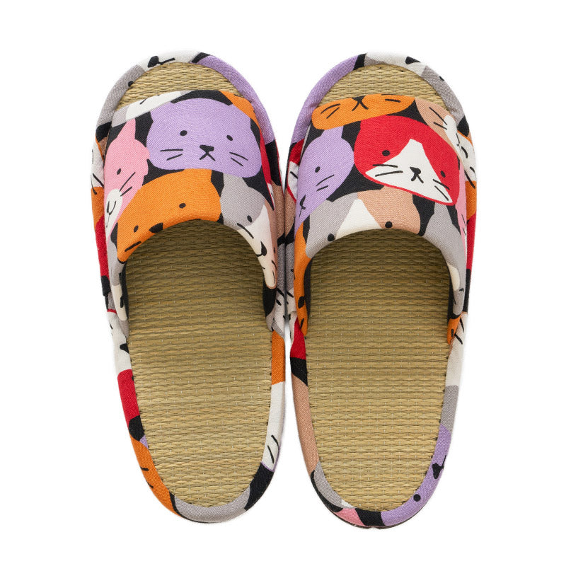 【新商品】[M/L/LLサイズ] 日本製 い草スリッパ ハピネコ