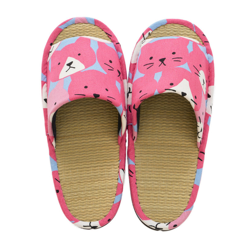 【新商品】[M/L/LLサイズ] 日本製 い草スリッパ ハピネコ