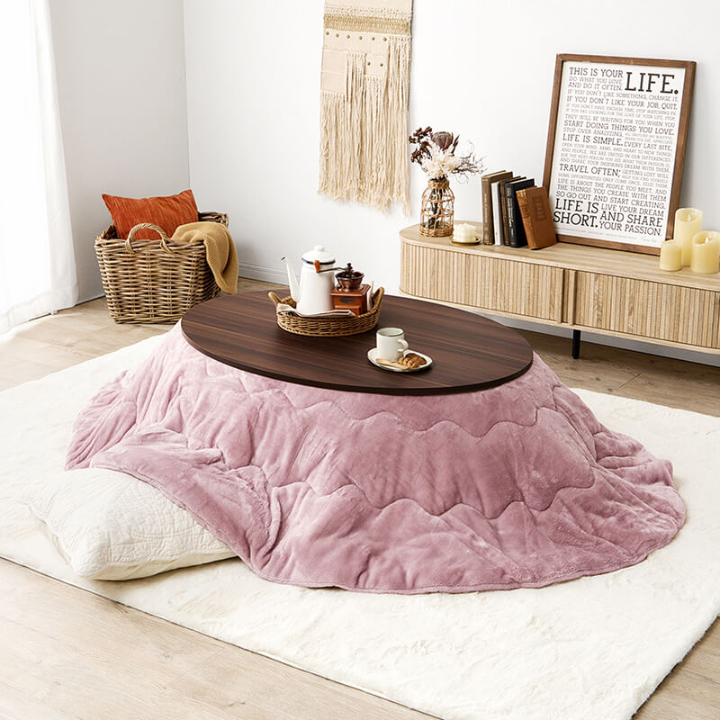 リバーシブル楕円形・円形こたつ [幅80/105][単品/セット] abel+Luna