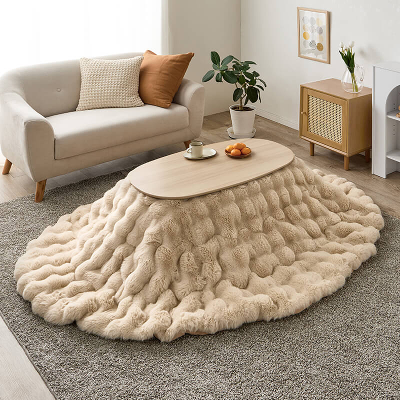 【新色登場】[幅90][単品/セット] 折りたたみ楕円形こたつ Carumina+Luna/moku moku/POKA/メレンゲ