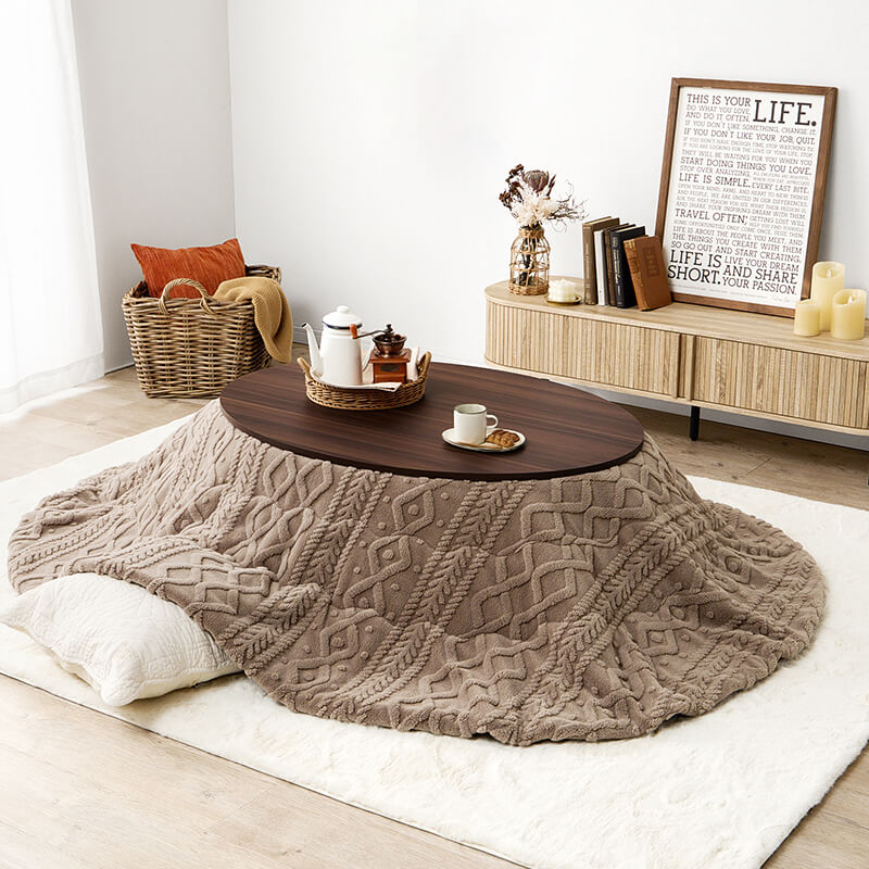 [幅80/105][単品/セット] 楕円形・円形こたつ abel+Luna/moku moku/メレンゲ