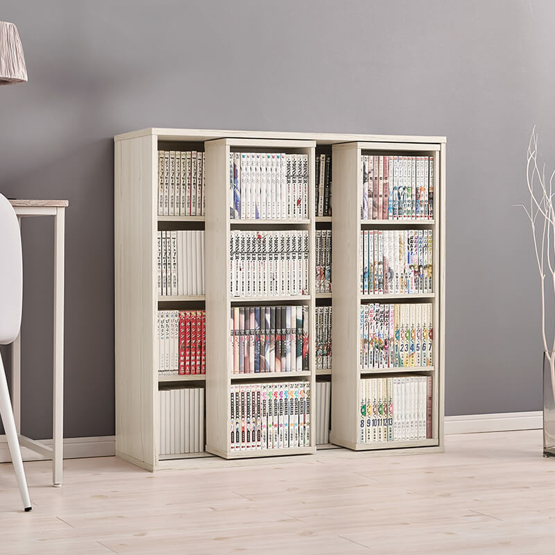 [幅90/120] 前後2列スライド式本棚