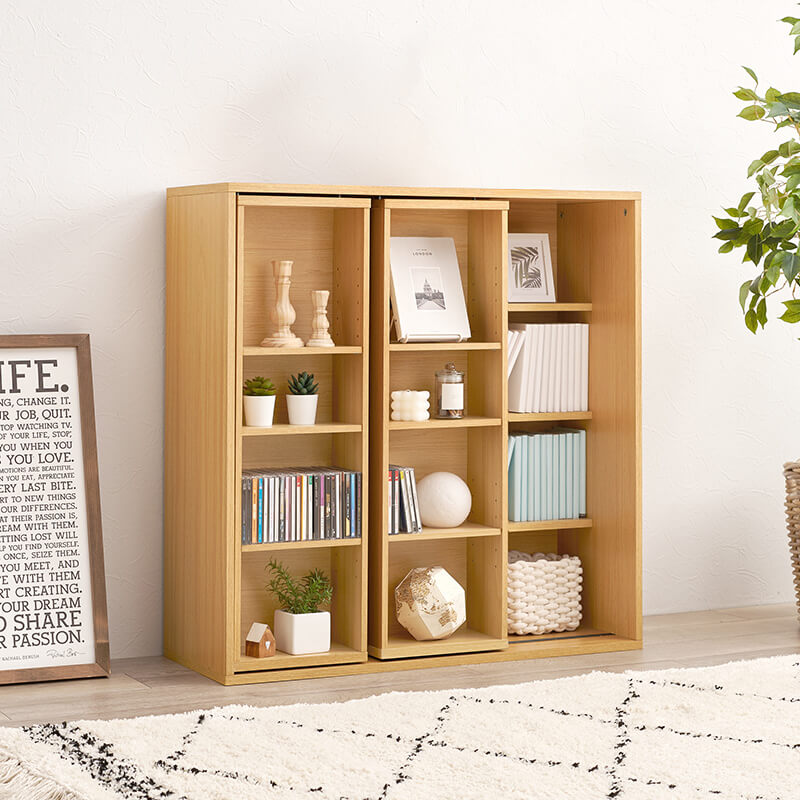 [幅90/120] 前後2列スライド式本棚