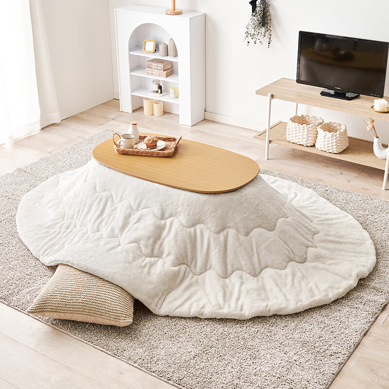 【新色登場】[幅90][単品/セット] 折りたたみ楕円形こたつ Carumina+Luna/moku moku/POKA/メレンゲ