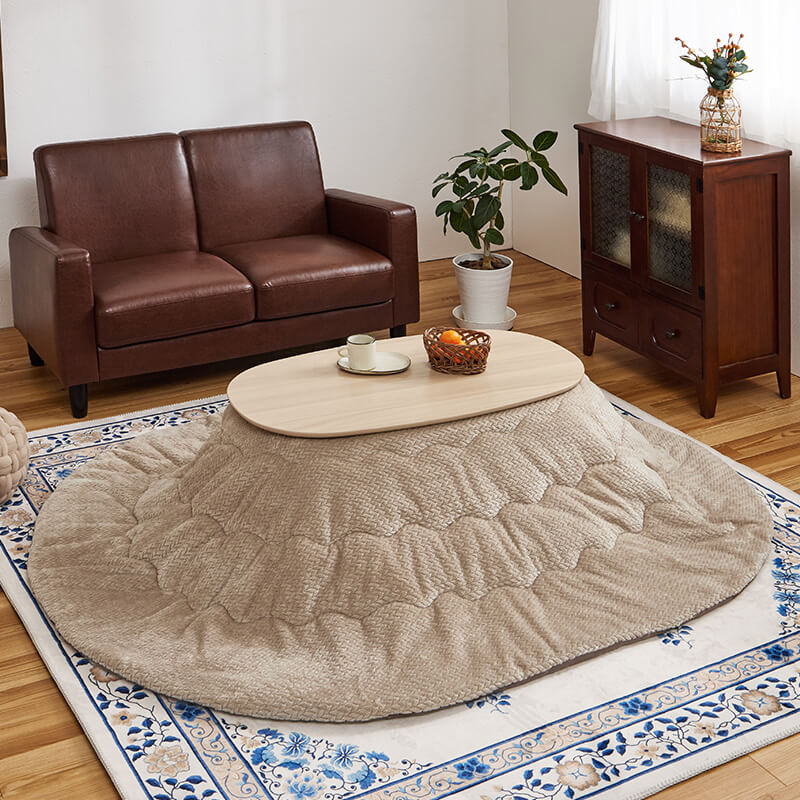 【新色登場】[幅90][単品/セット] 折りたたみ楕円形こたつ Carumina+Luna/moku moku/POKA/メレンゲ