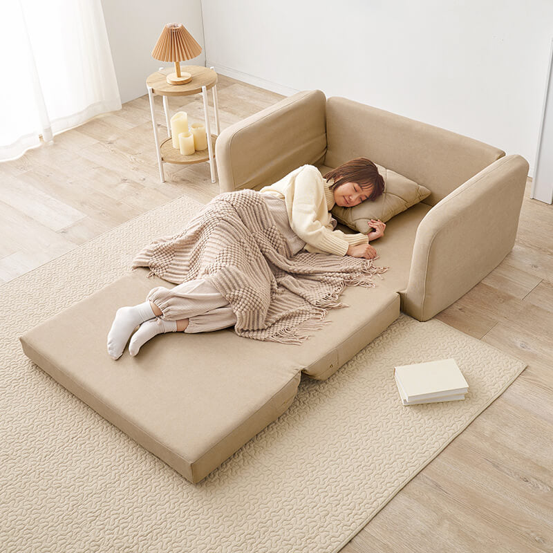 ①✅ソファベッド✅ 3WAY淡色ソファベッド 2人掛け [幅110] クッション付き