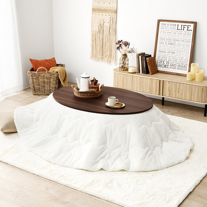 リバーシブル楕円形・円形こたつ [幅80/105][単品/セット] abel+Luna
