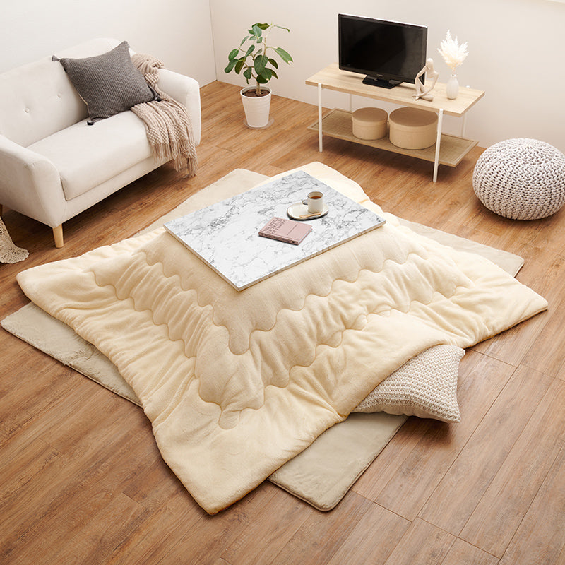 [幅75][単品/セット] 大理石柄こたつ 長方形 Arula+Luna/POKA/メレンゲ