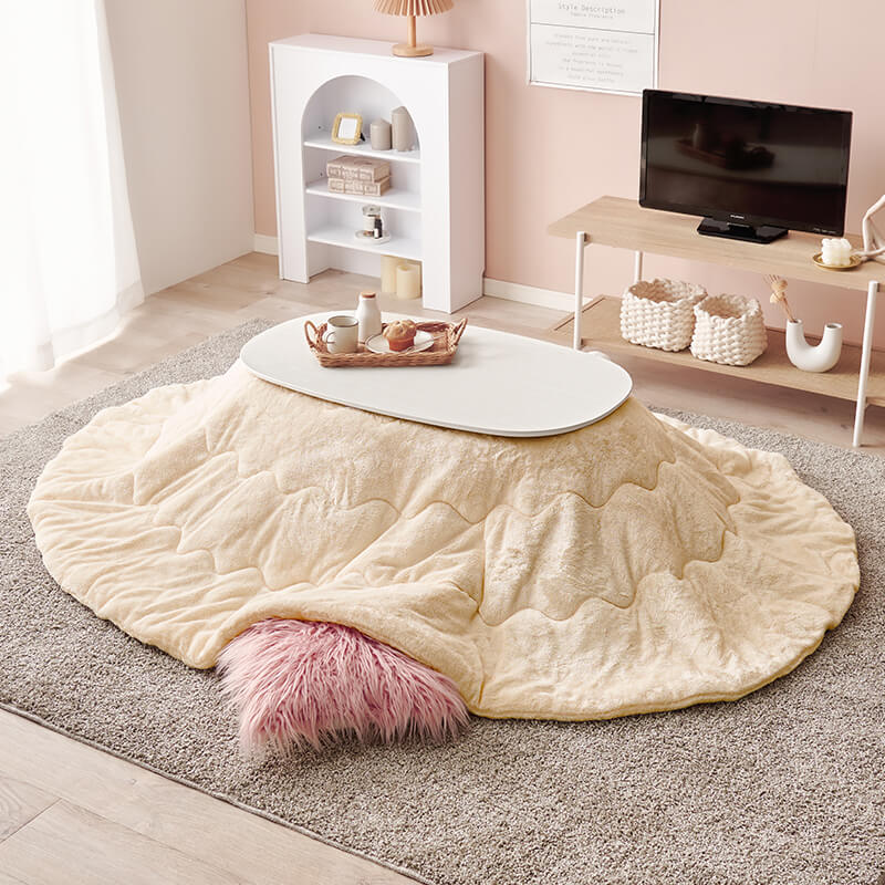 【新色登場】[幅90][単品/セット] 折りたたみ楕円形こたつ Carumina+Luna/moku moku/POKA/メレンゲ