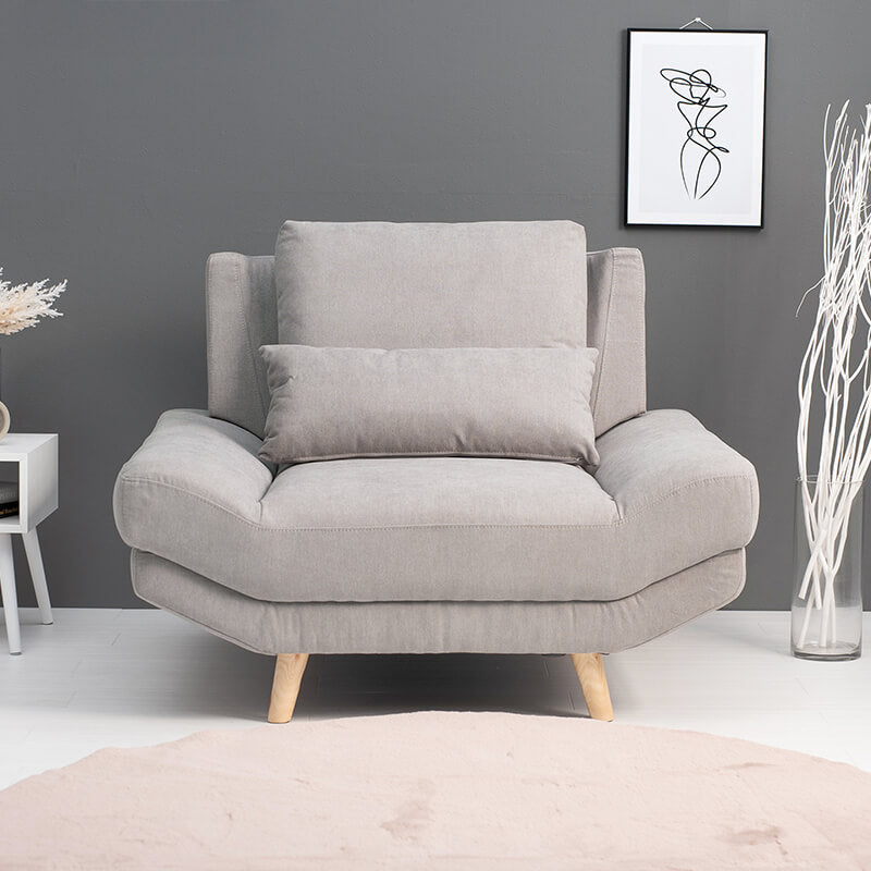 [幅113][生地サンプル無料] ごろ寝ソファ 1人掛け アームレス クッション付き 脚取り外し可能 Bright