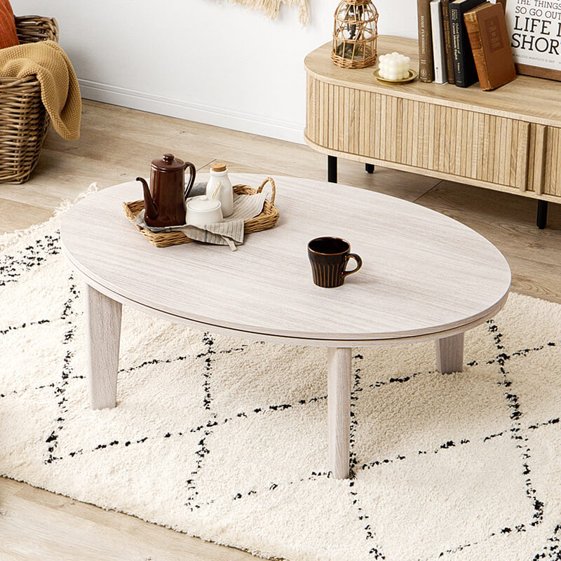 [幅80/105][単品/セット] 楕円形・円形こたつ abel+Luna/moku moku/メレンゲ