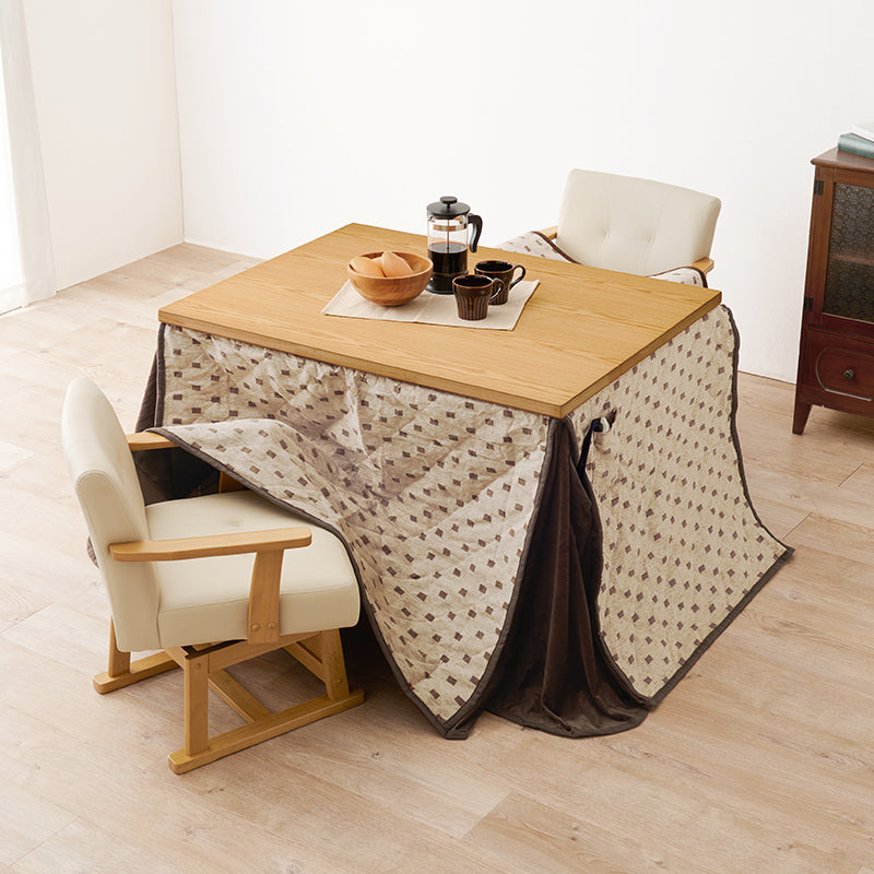 2人用ダイニングこたつ 高さ6段階調節可能 長方形 ハロゲンヒーター