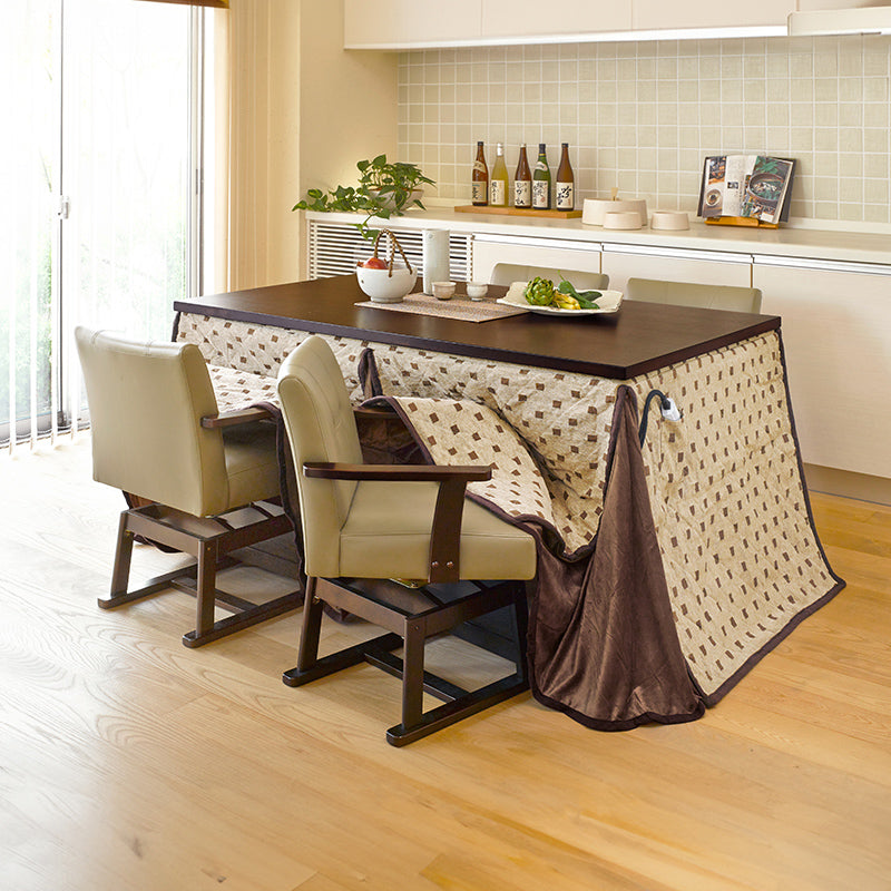 4人用ダイニングこたつ 高さ6段階調節可能 長方形 ハロゲン