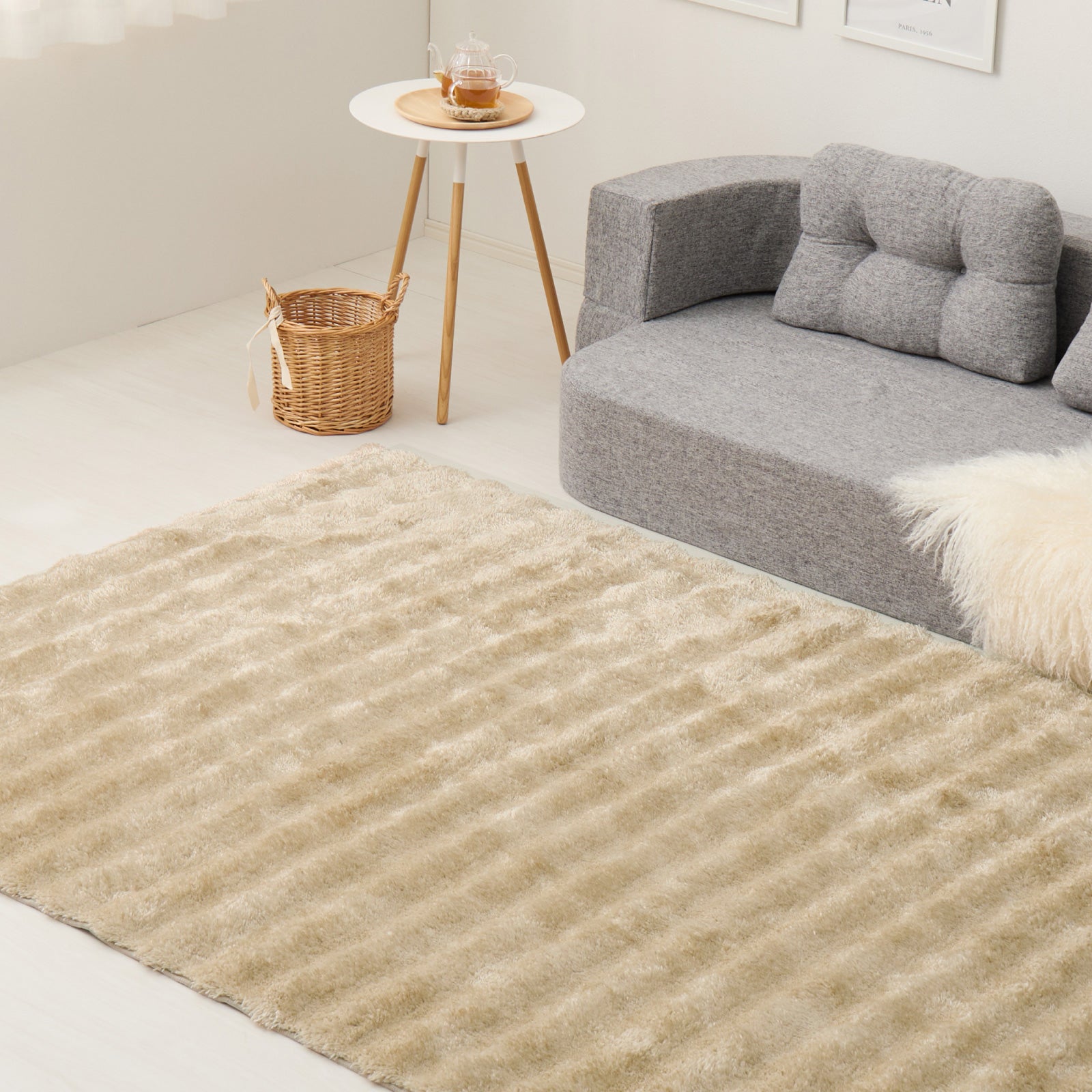 洗える滑り止め付き ぽこぽこシャギーラグ メルア | おしゃれな家具