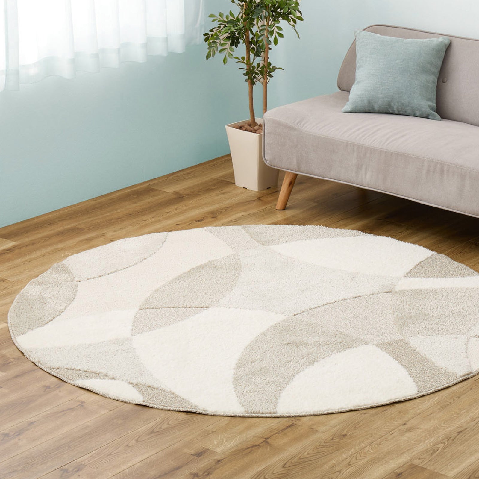 【新商品】[円形180R] タフト織ラグ 防ダニ 抗菌 消臭 日本製 ジャスト