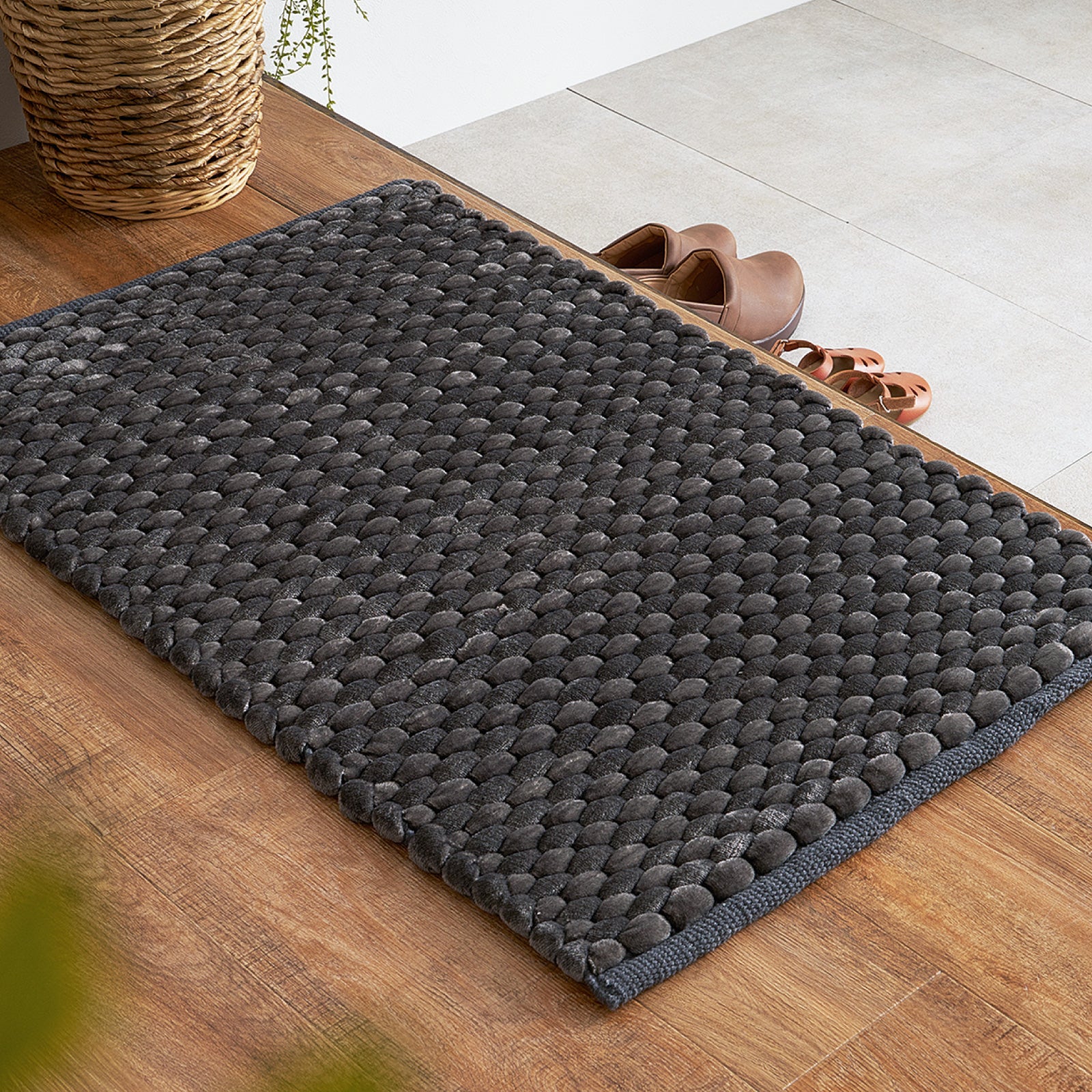 洗える 玄関マット マット 室内用 屋内用マット ナラム 約60×90cm ぽこ