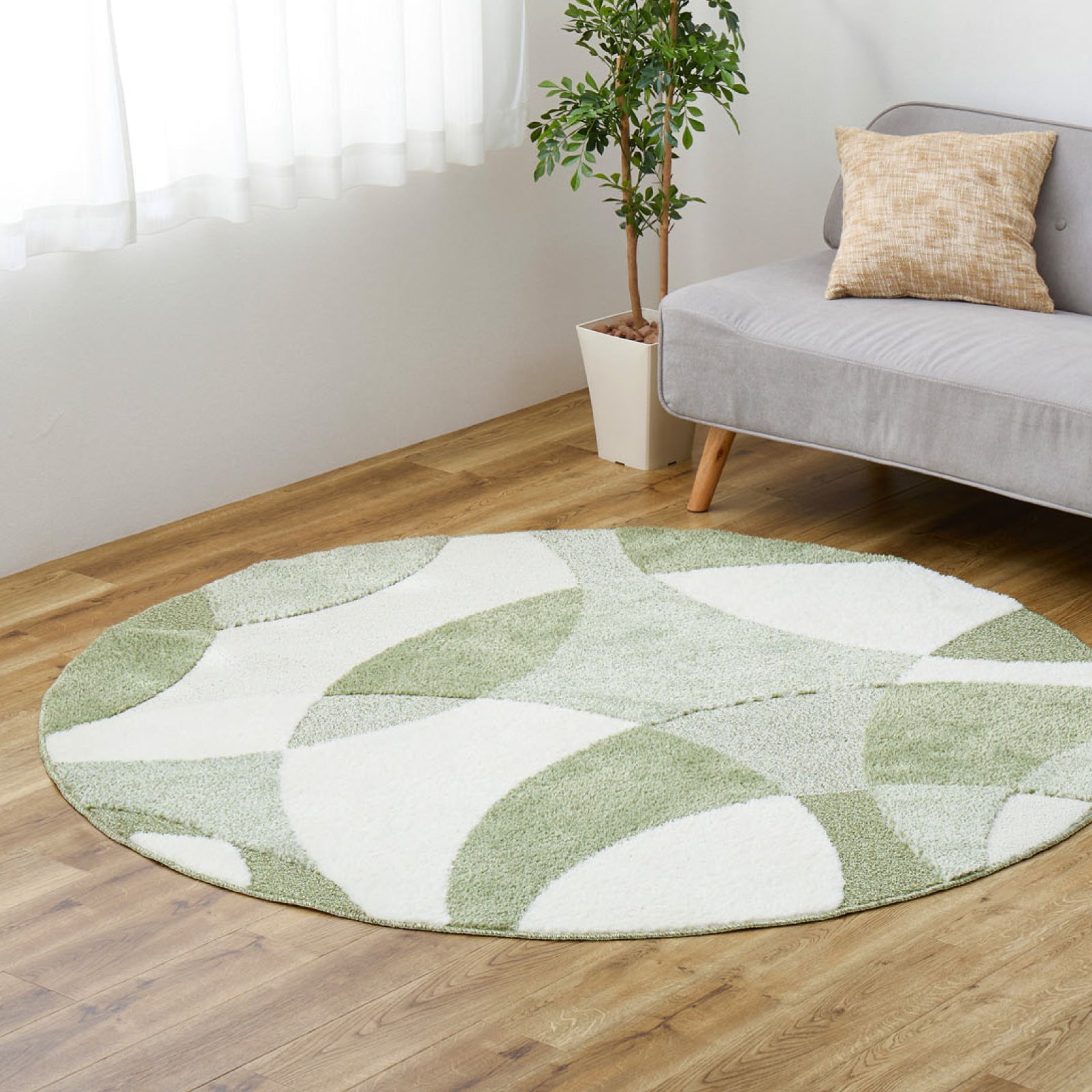 【新商品】[円形180R] タフト織ラグ 防ダニ 抗菌 消臭 日本製 ジャスト