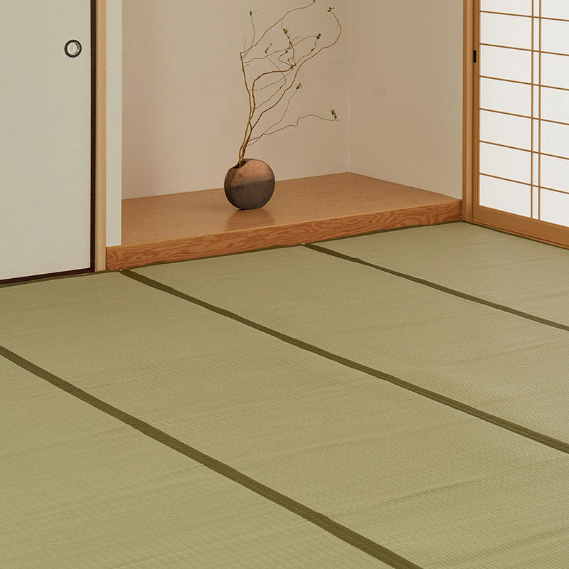 [江戸間/本間/団地間/三六間/六一間][1～10畳] 洗えるい草風カーペット ビニール風 柄上敷き 四条（しじょう）