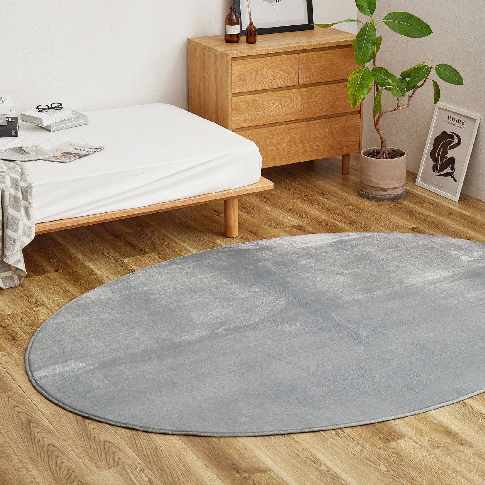 薄手】ラグ 約160×220cm【楕円形/2畳】【薄手/洗濯機で洗える/ウレタン