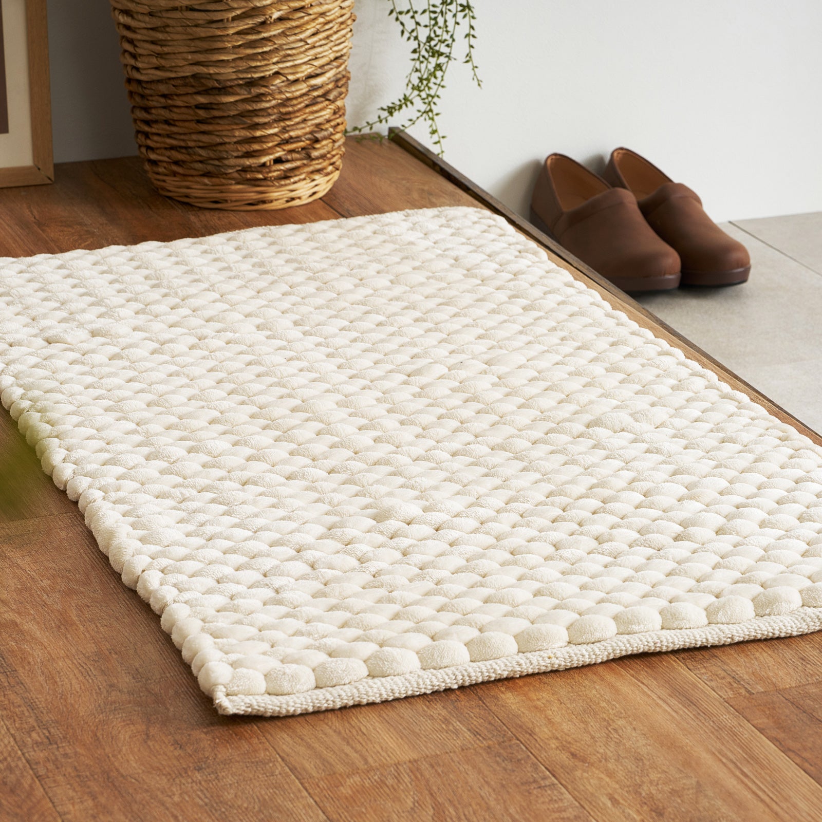 洗える 玄関マット マット 室内用 屋内用マット ナラム 約60×90cm ぽこ