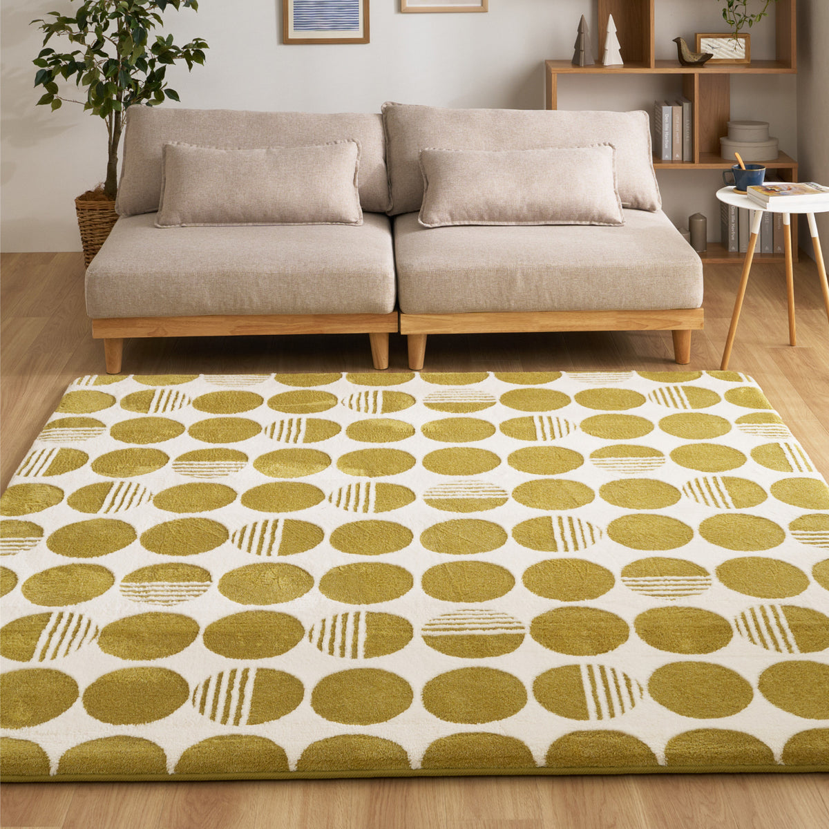 【新商品】[3サイズ] 洗える滑り止め付きラグ ふっくら厚手 北欧柄 HYGGE