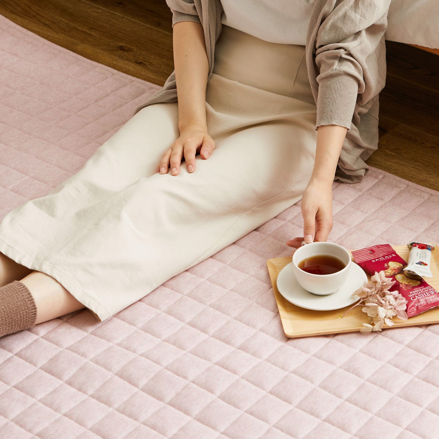 洗濯機で洗える キルトラグ スウェット生地 【130×190cm/190×190cm/190