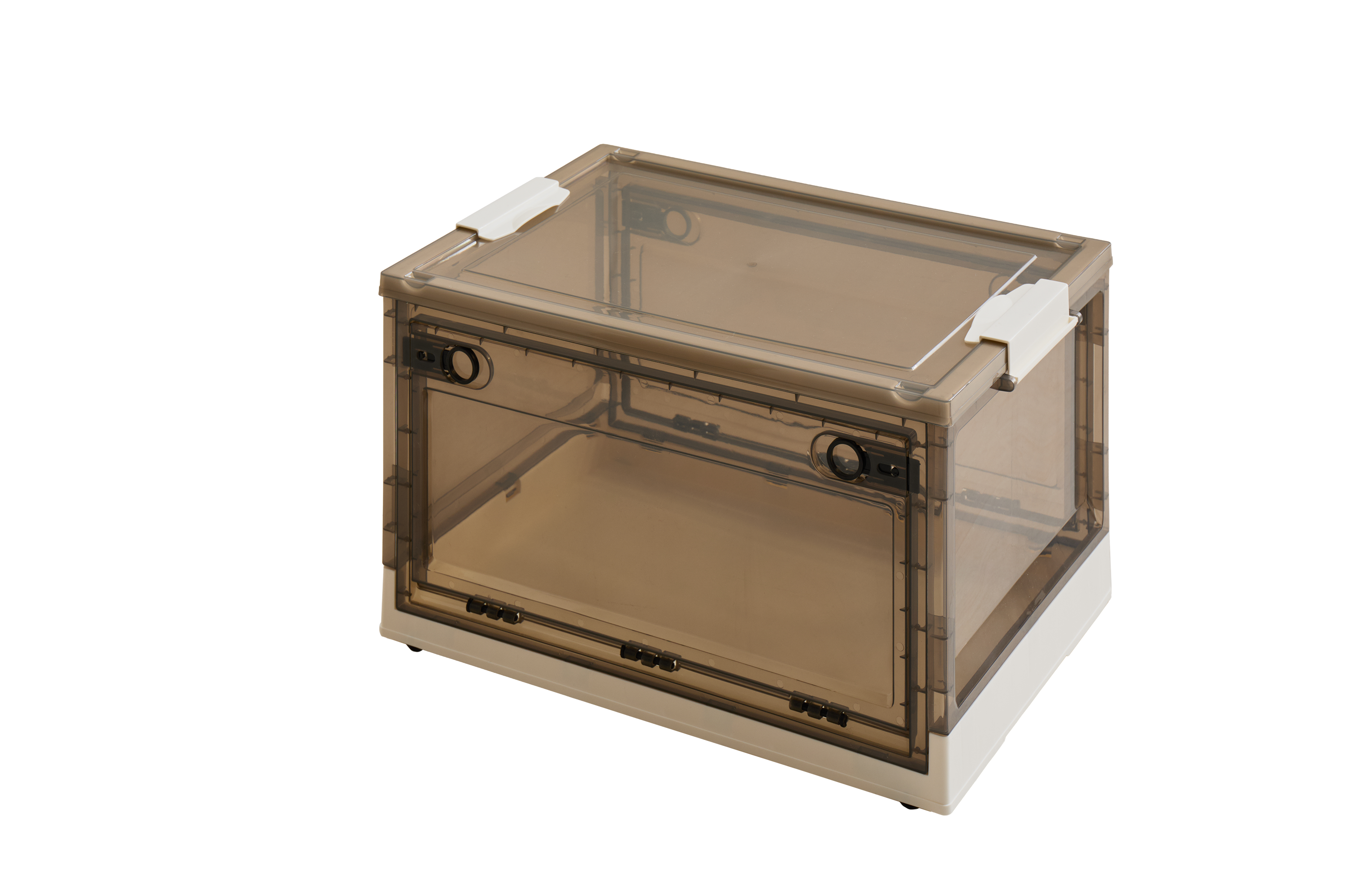 【新商品】[5サイズ][単品/セット] 3面開き 折りたたみ 収納ボックス ふた付き キャスター付き  PS100