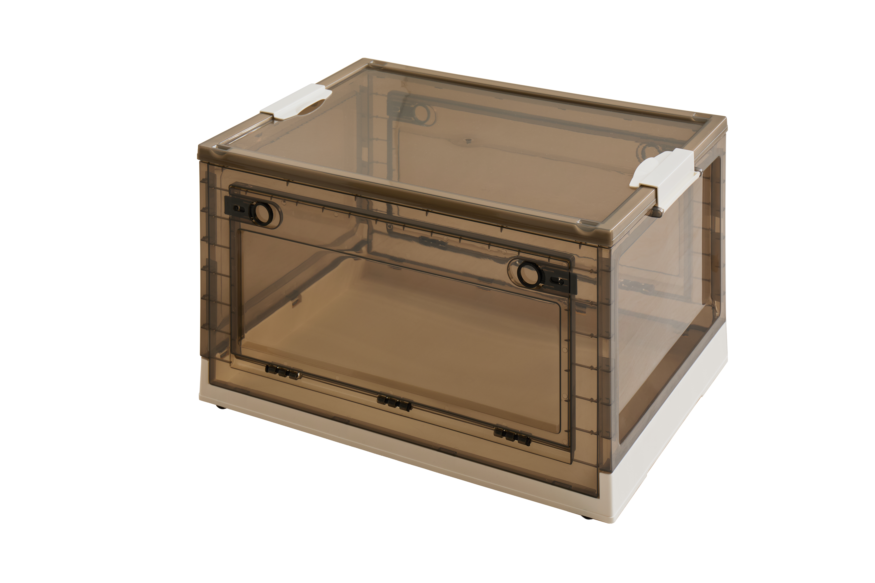 【新商品】[5サイズ][単品/セット] 3面開き 折りたたみ 収納ボックス ふた付き キャスター付き  PS100