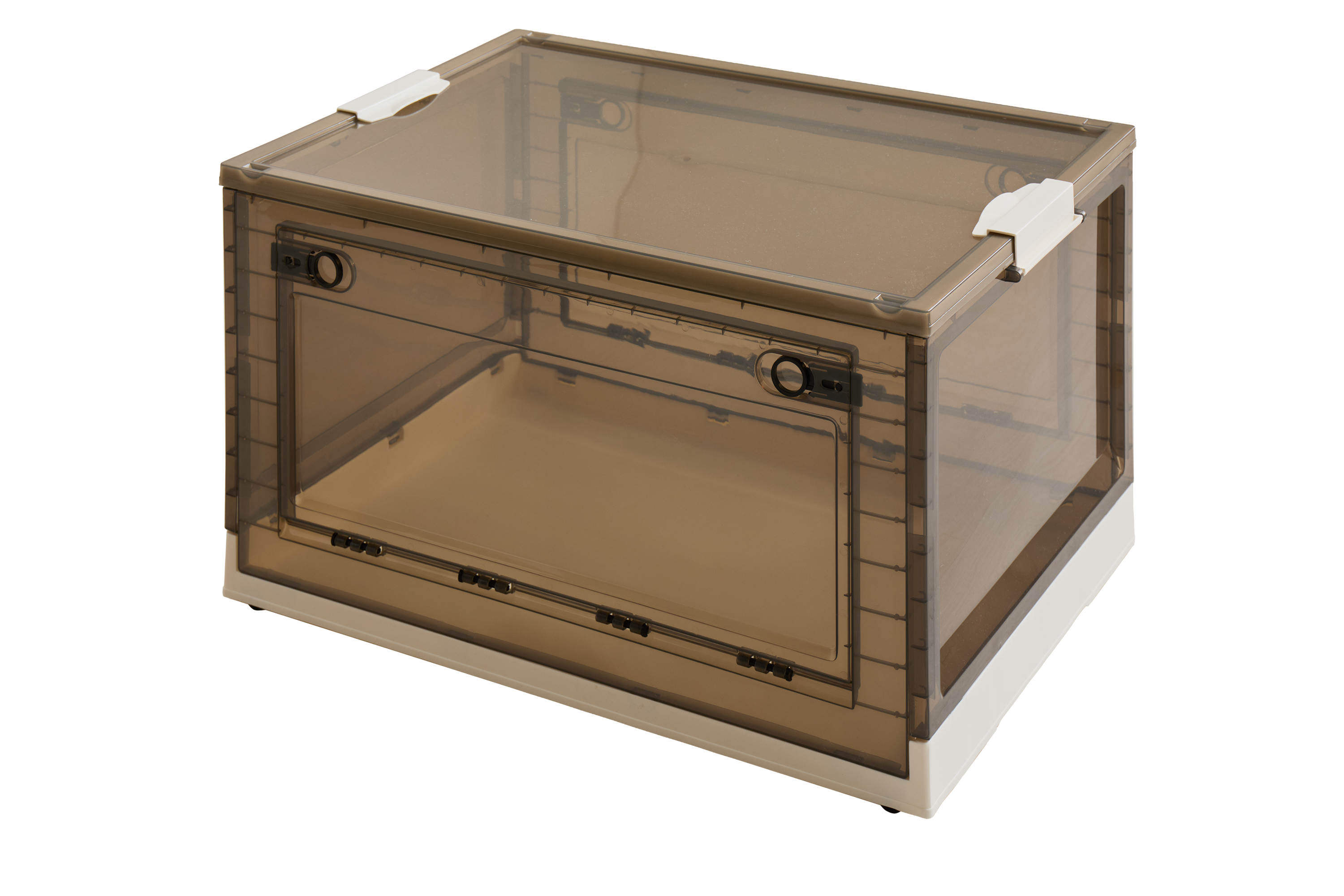 【新商品】[5サイズ][単品/セット] 3面開き 折りたたみ 収納ボックス ふた付き キャスター付き  PS100