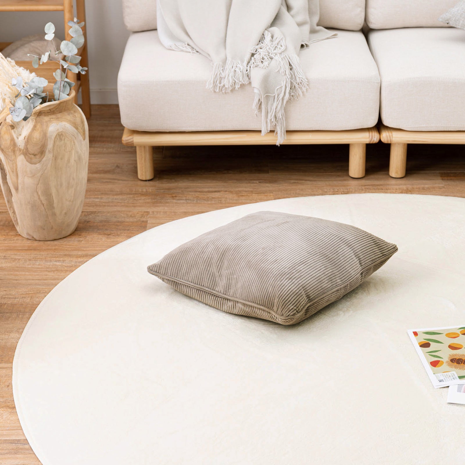 厚手・薄手】厚みを選べるラグ メレンゲタッチ 185Rcm【丸形/2畳