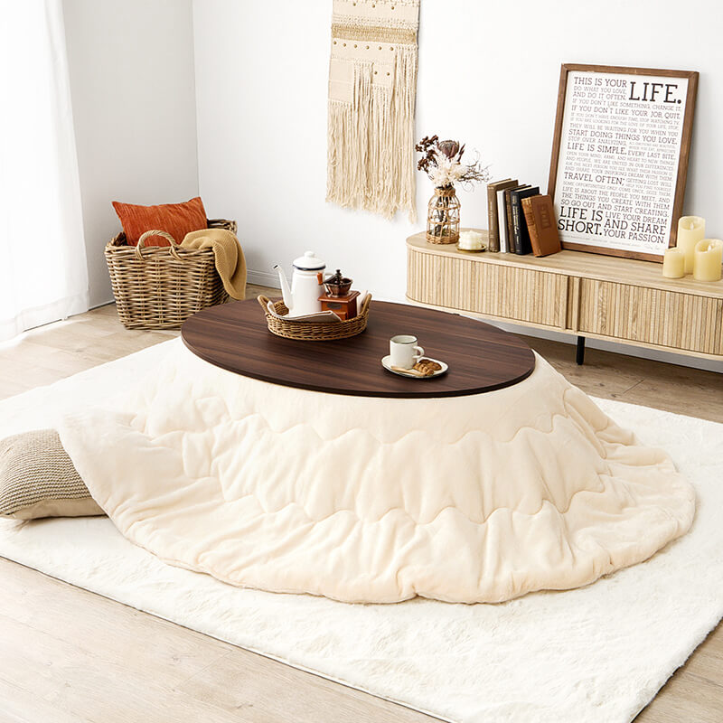 [幅80/105][単品/セット] 楕円形・円形こたつ abel+Luna/moku moku/メレンゲ