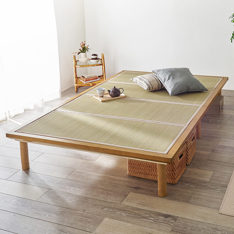 [S/SD/D] 頑丈すのこベッド 畳マットレスセット 高さ調節3段階 敷布団対応