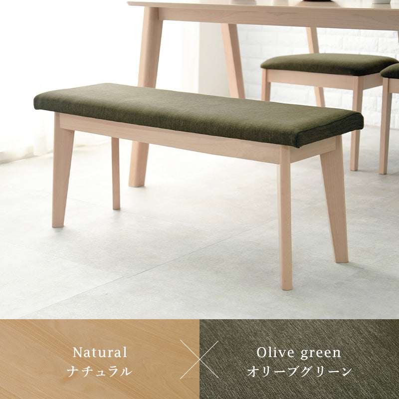 木製ベンチ ベージュ系 布地とテーブル 木製ベンチ ベージュ系 布地とテーブル