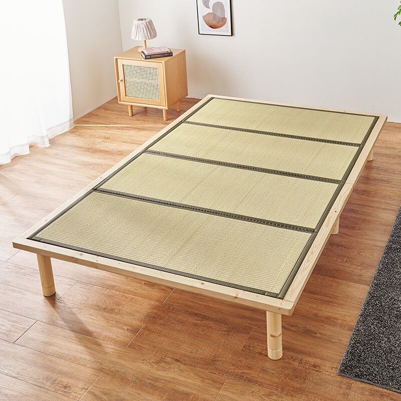 [S/SD/D] 頑丈すのこベッド 畳マットレスセット 高さ調節3段階 敷布団対応