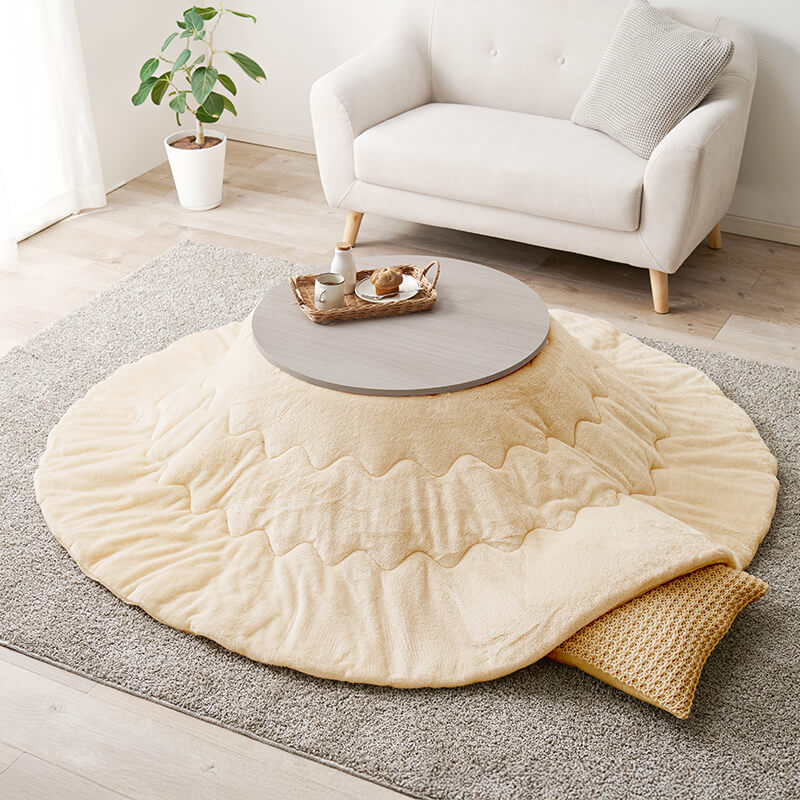 折りたたみ式　円形　カジュアルコタツ　68cm　簡単収納　コンパクト 折りたたみ円形こたつ [直径68][単品/セット] Mone+Luna/moku