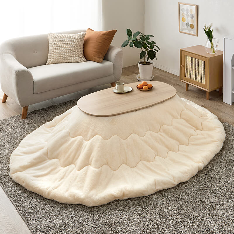 【新色登場】[幅90][単品/セット] 折りたたみ楕円形こたつ Carumina+Luna/moku moku/POKA/メレンゲ