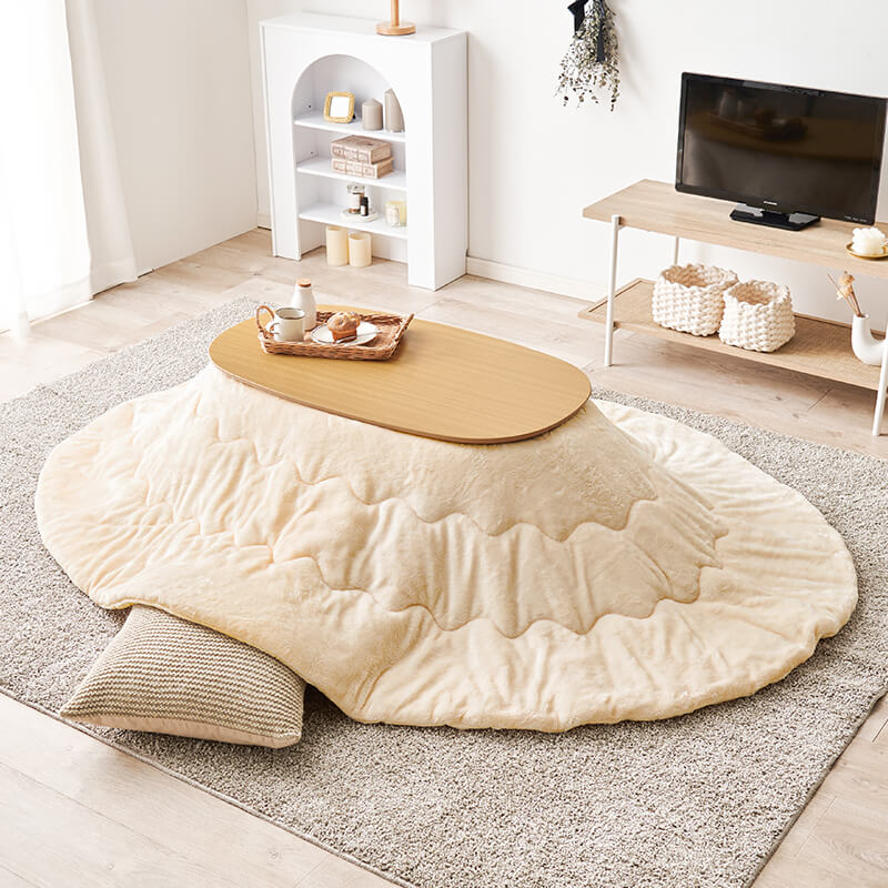 【新色登場】[幅90][単品/セット] 折りたたみ楕円形こたつ Carumina+Luna/moku moku/POKA/メレンゲ