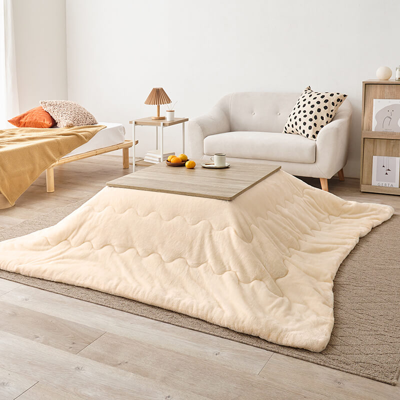 [幅75][単品/セット] 折りたたみ正方形こたつ Cube+Luna/POKA/メレンゲ