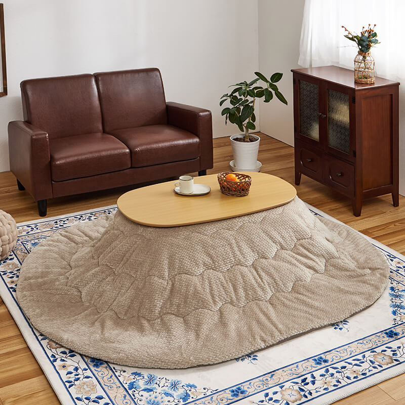 【新色登場】[幅90][単品/セット] 折りたたみ楕円形こたつ Carumina+Luna/moku moku/POKA/メレンゲ