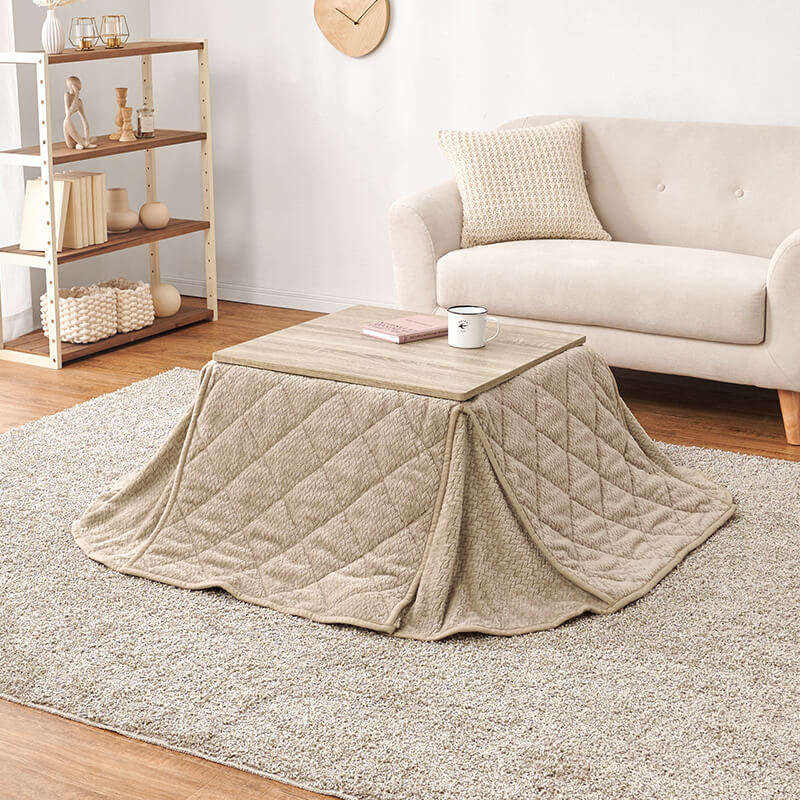 [幅60][単品/セット] 折りたたみ正方形こたつ Cube+Luna/POKA/メレンゲ