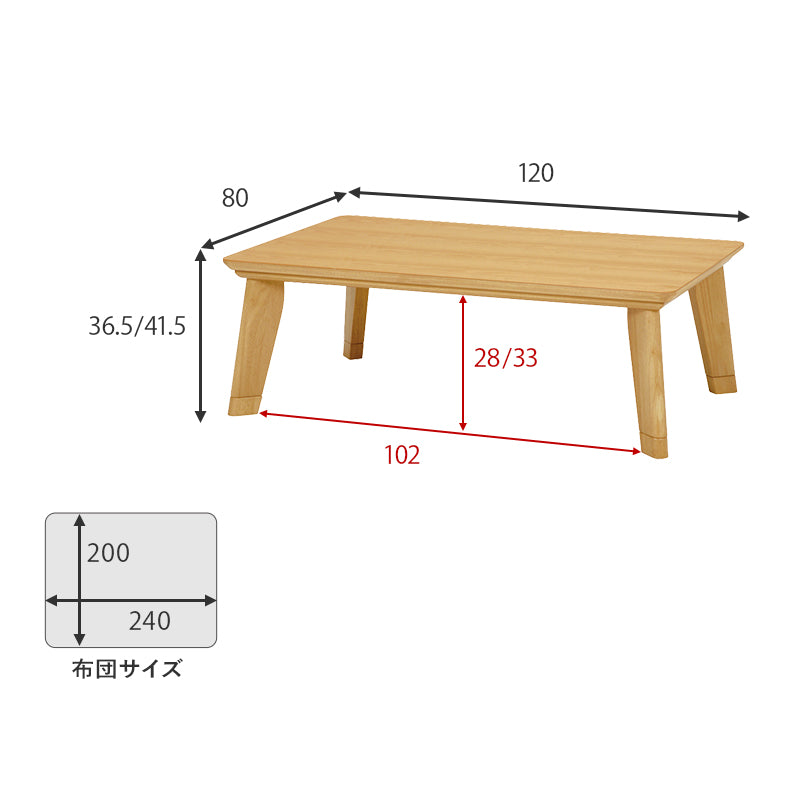 [幅80/105/120][単品/セット] 薄型カーボンヒーターこたつ Rino