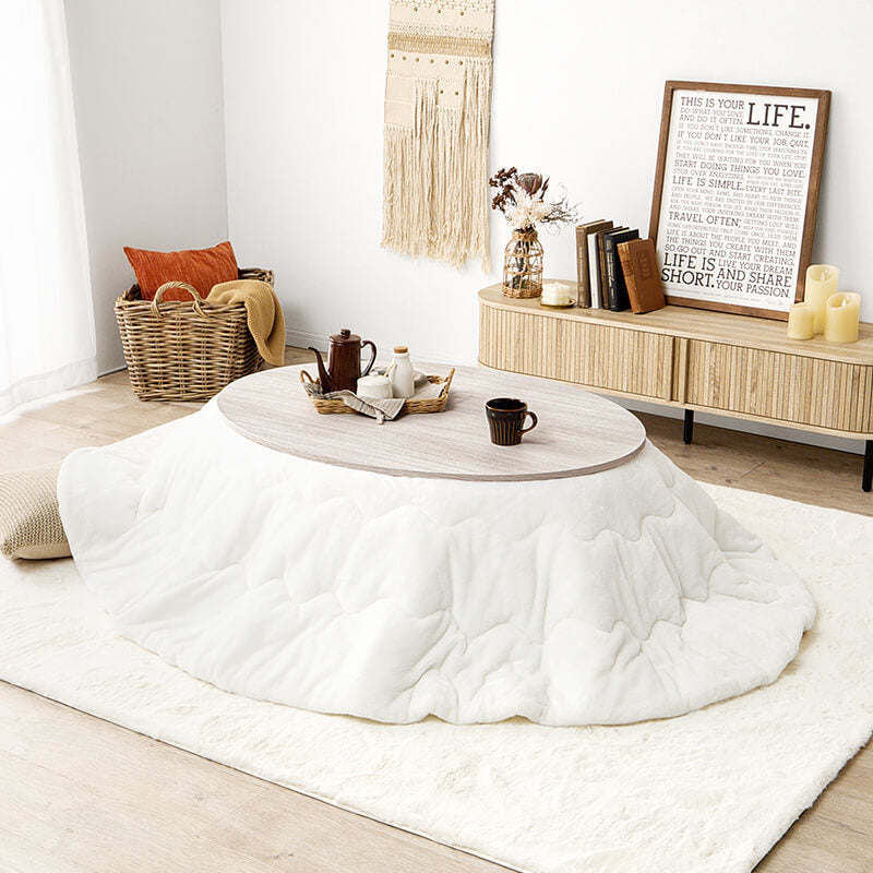 [幅80/105][単品/セット] 楕円形・円形こたつ abel+Luna/moku moku/メレンゲ