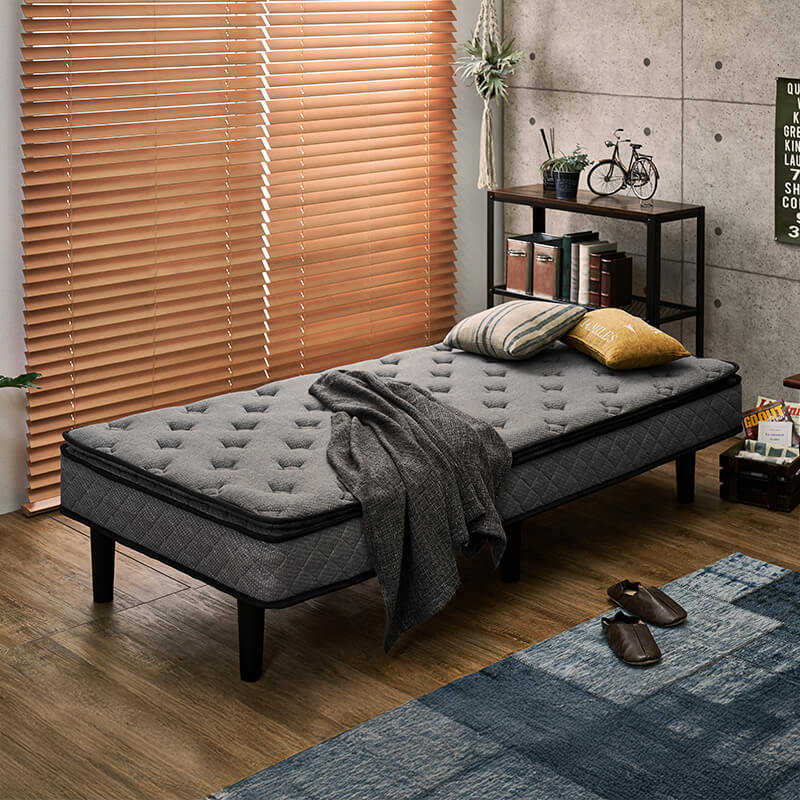 [SSS/S/SD] 脚付きマットレスベッド ポケットコイル ピロートップ付き