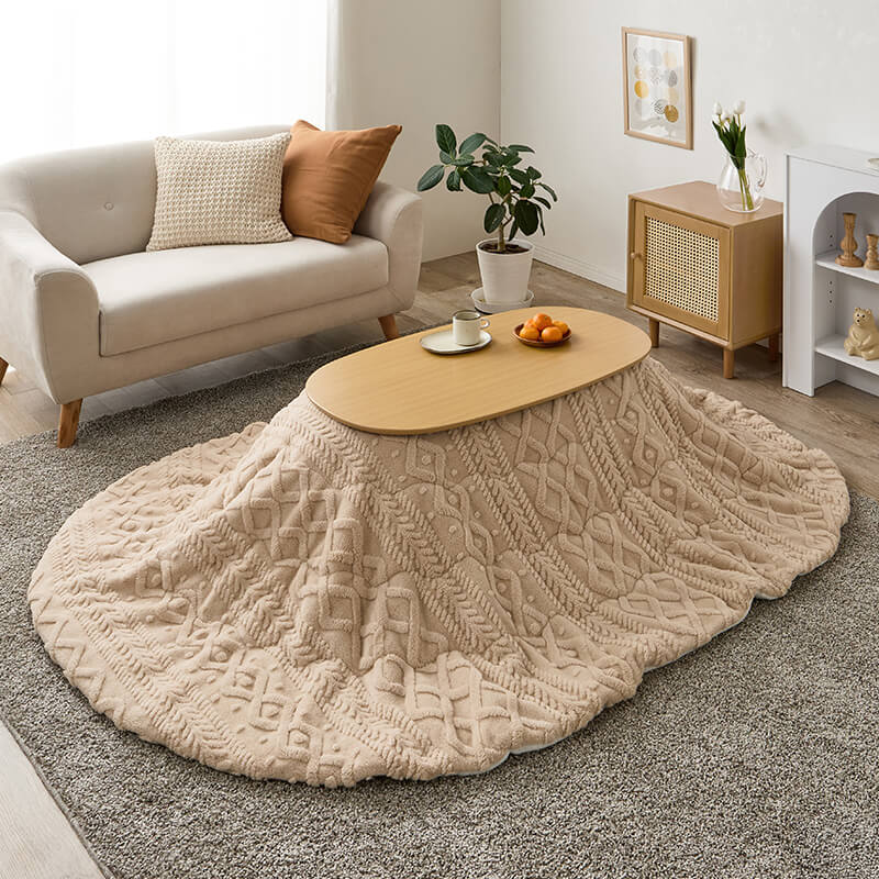 折りたたみ楕円形こたつ [幅90][単品/セット] Carumina+Luna/moku moku