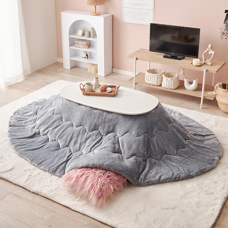 【新色登場】[幅90][単品/セット] 折りたたみ楕円形こたつ Carumina+Luna/moku moku/POKA/メレンゲ