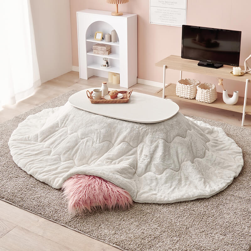 【新色登場】[幅90][単品/セット] 折りたたみ楕円形こたつ Carumina+Luna/moku moku/POKA/メレンゲ