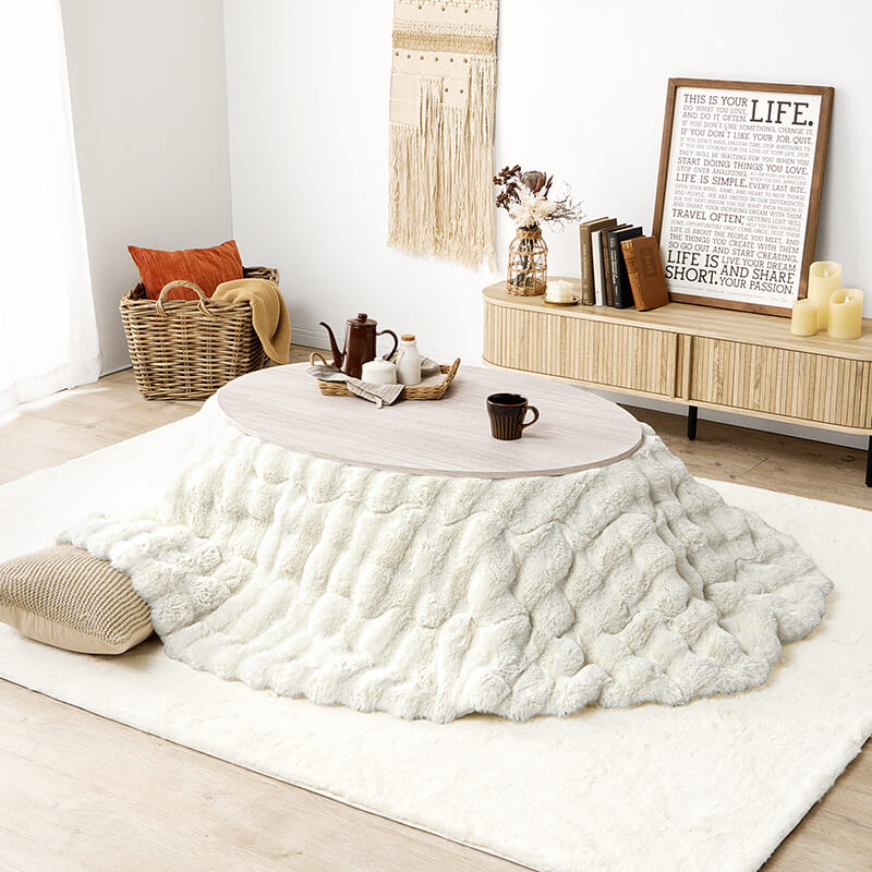 リバーシブル楕円形・円形こたつ [幅80/105][単品/セット] abel+Luna